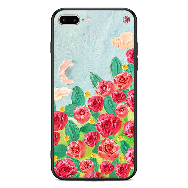 Floral Series Soft Phone Case - Premium Glass Case - Design 10 - iPhone 8 Plus / 7 Plus