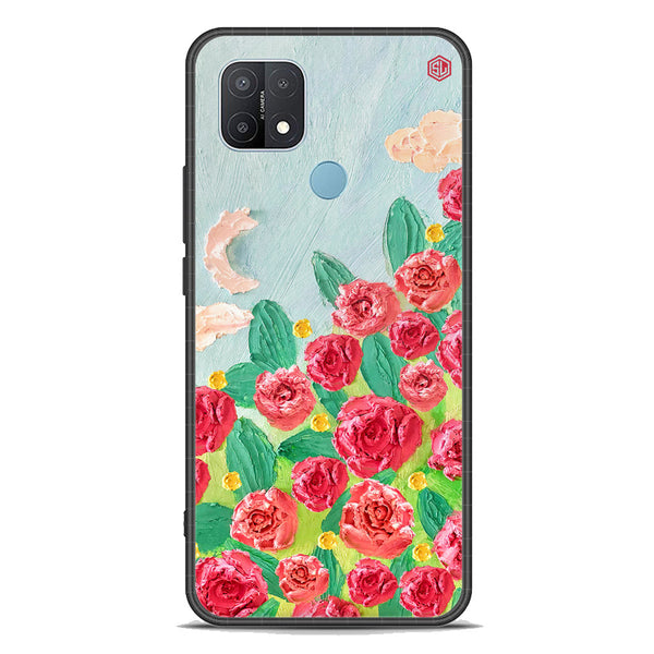 Floral Series Soft Phone Case - Premium Glass Case - Design 10 - Oppo A15