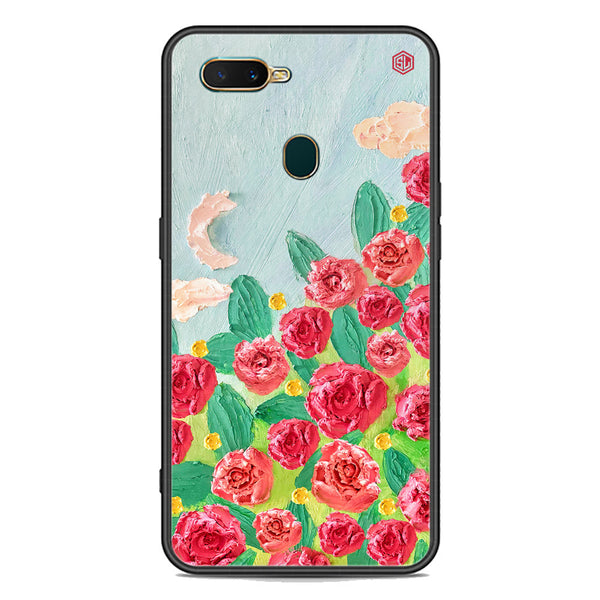 Floral Series Soft Phone Case - Premium Glass Case - Design 10 - Oppo A5s