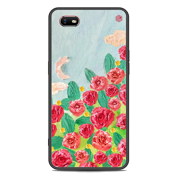 Floral Series Soft Phone Case - Premium Glass Case - Design 10 - Oppo A1k
