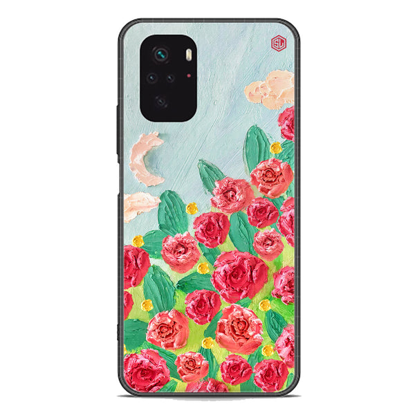 Floral Series Soft Phone Case - Premium Glass Case - Design 10 - Xiaomi Redmi Note 10S