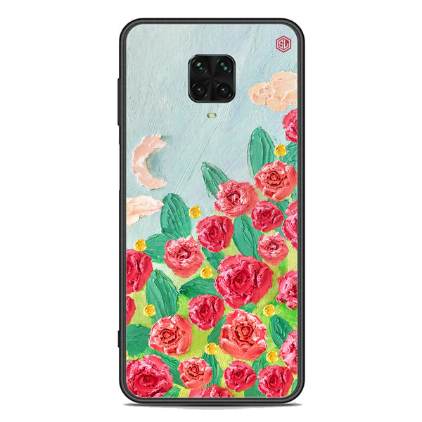 Floral Series Soft Phone Case - Premium Glass Case - Design 10 - Xiaomi Redmi Note 9 Pro