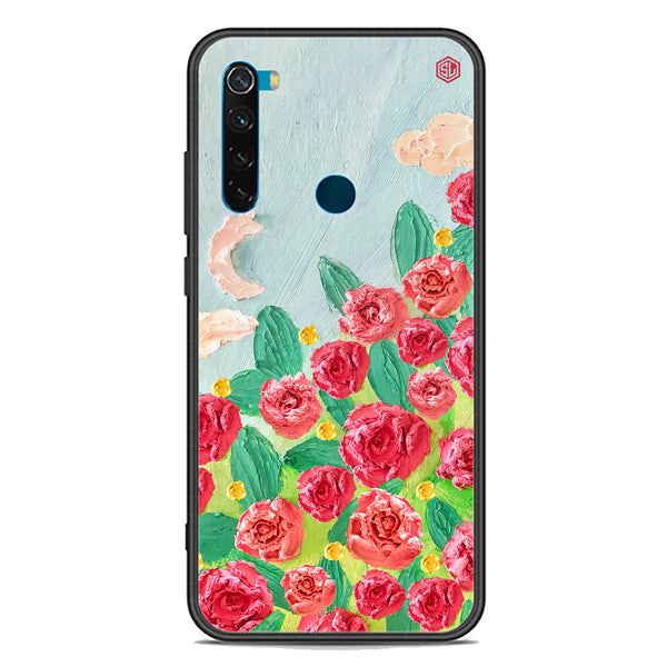Floral Series Soft Phone Case - Premium Glass Case - Design 10 - Xiaomi Redmi Note 8 2021