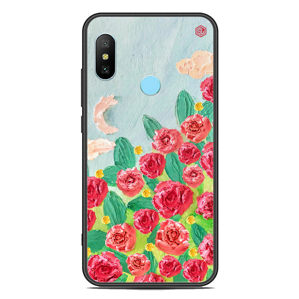 Floral Series Soft Phone Case - Premium Glass Case - Design 10 - Xiaomi Redmi Note 6 Pro