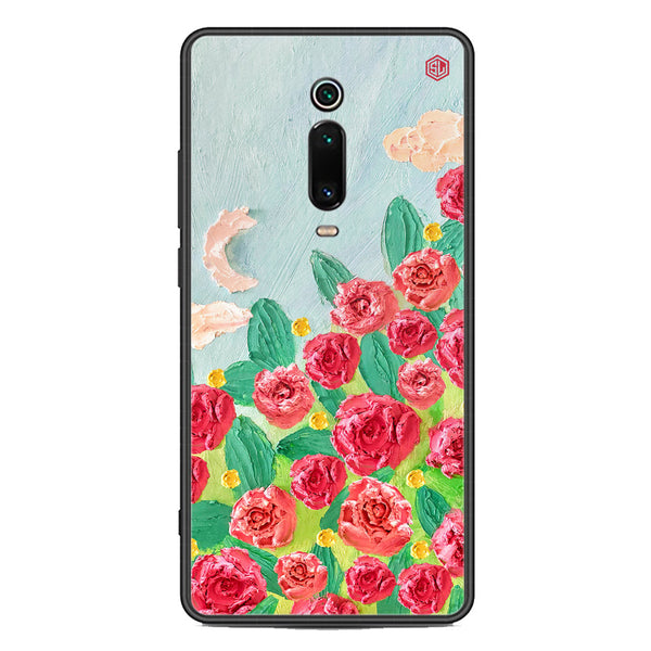 Floral Series Soft Phone Case - Premium Glass Case - Design 10 - Xiaomi Redmi K20 Pro