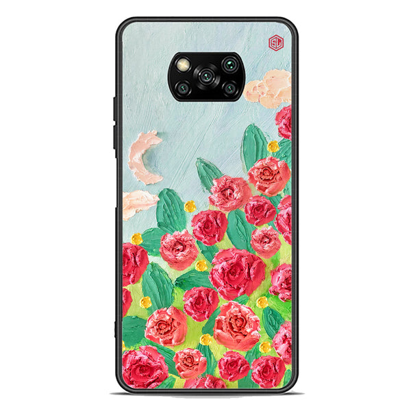 Floral Series Soft Phone Case - Premium Glass Case - Design 10 - Xiaomi Poco X3