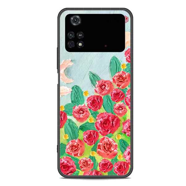 Floral Series Soft Phone Case - Premium Glass Case - Design 10 - Xiaomi Poco M4 Pro 5G