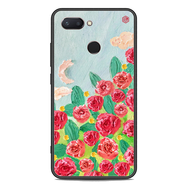 Floral Series Soft Phone Case - Premium Glass Case - Design 10 - Xiaomi Mi 8 Lite