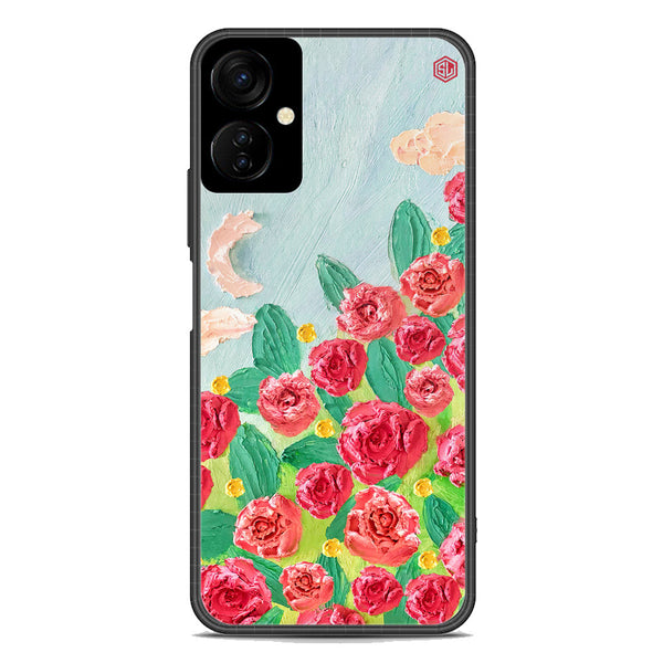 Floral Series Soft Phone Case - Premium Glass Case - Design 10 - Tecno Spark 9T