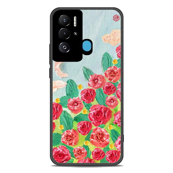 Floral Series Soft Phone Case - Premium Glass Case - Design 10 - Tecno Pova Neo