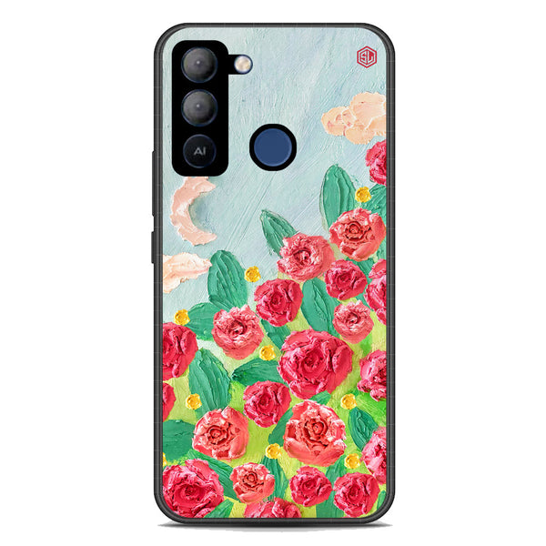 Floral Series Soft Phone Case - Premium Glass Case - Design 10 - Tecno Pop 5 LTE