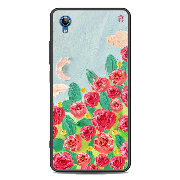 Floral Series Soft Phone Case - Premium Glass Case - Design 10 - Vivo Y91i
