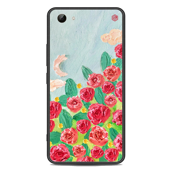 Floral Series Soft Phone Case - Premium Glass Case - Design 10 - Vivo Y81