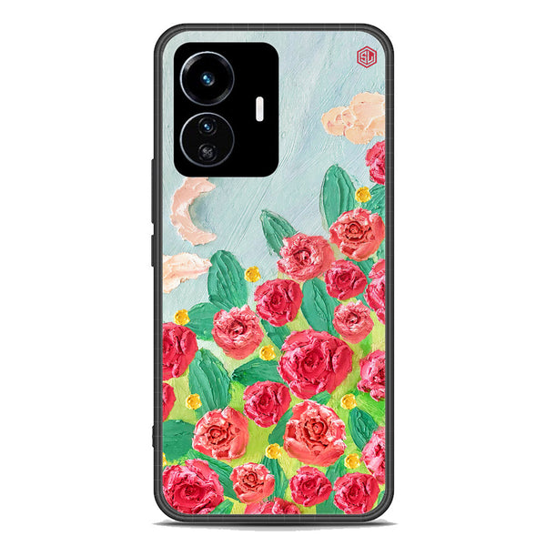 Floral Series Soft Phone Case - Premium Glass Case - Design 10 - Vivo Y77 5G