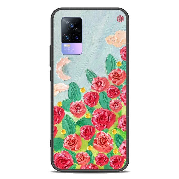 Floral Series Soft Phone Case - Premium Glass Case - Design 10 - Vivo Y73