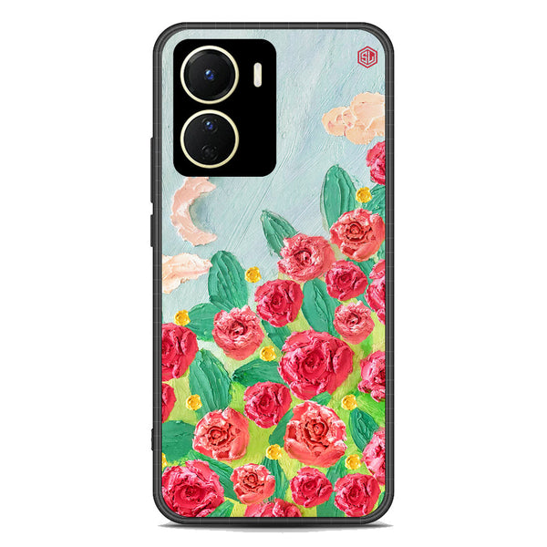 Floral Series Soft Phone Case - Premium Glass Case - Design 10 - Vivo Y56 5G