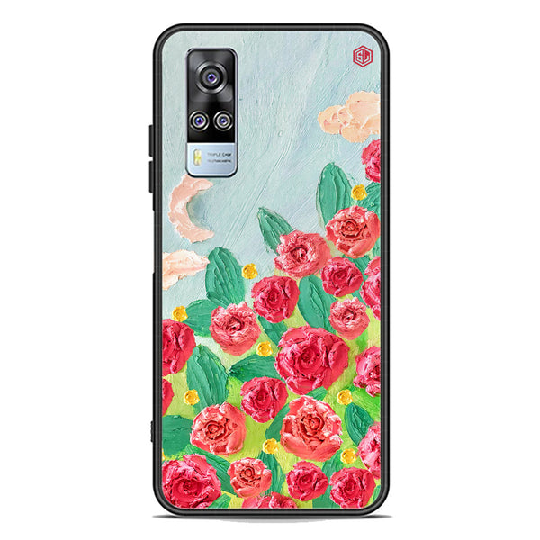 Floral Series Soft Phone Case - Premium Glass Case - Design 10 - Vivo Y51 (2020 December)