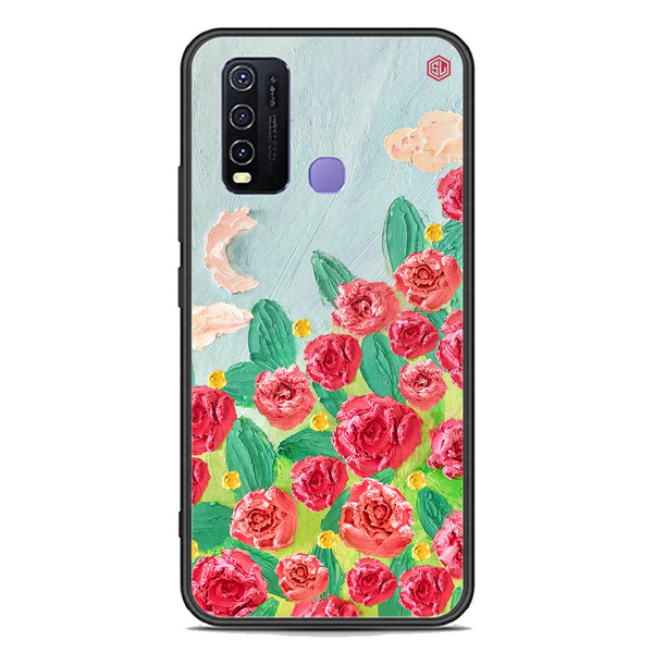 Floral Series Soft Phone Case - Premium Glass Case - Design 10 - Vivo Y50