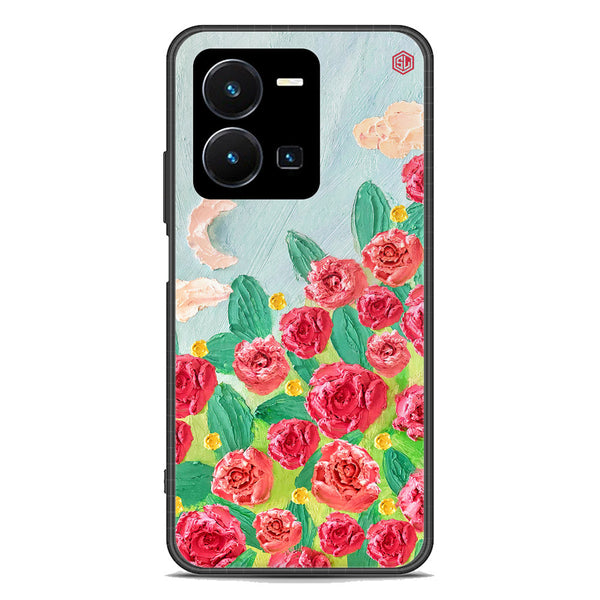 Floral Series Soft Phone Case - Premium Glass Case - Design 10 - Vivo Y35