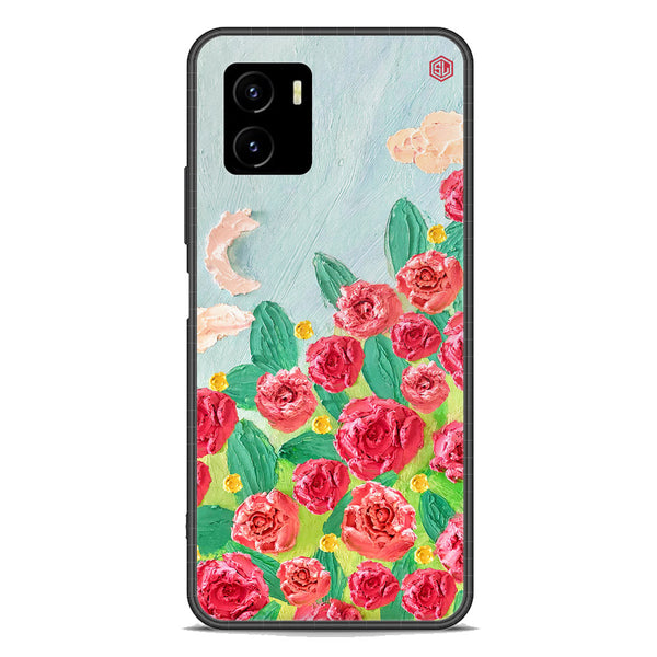Floral Series Soft Phone Case - Premium Glass Case - Design 10 - Vivo Y15a