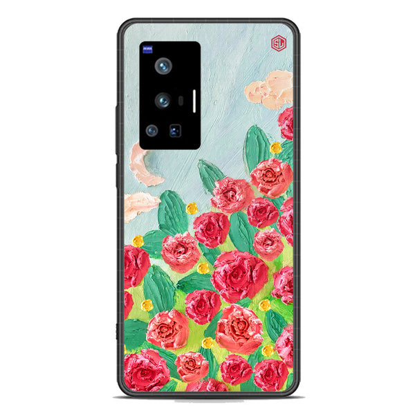Floral Series Soft Phone Case - Premium Glass Case - Design 10 - Vivo X70 Pro