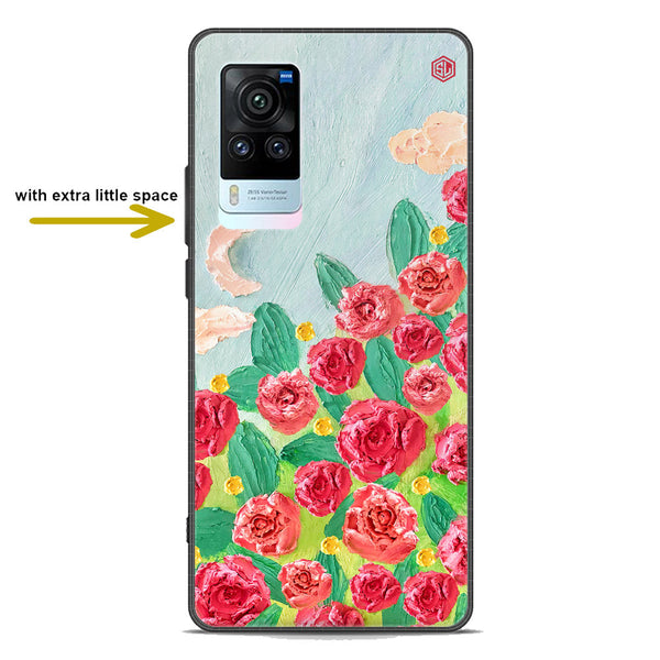 Floral Series Soft Phone Case - Premium Glass Case - Design 10 - Vivo X60
