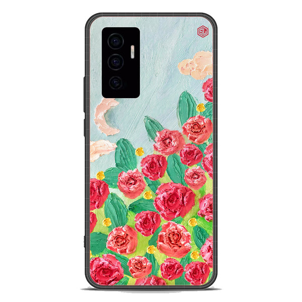 Floral Series Soft Phone Case - Premium Glass Case - Design 10 - Vivo V23e
