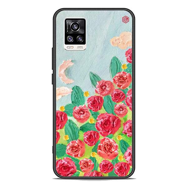 Floral Series Soft Phone Case - Premium Glass Case - Design 10 - Vivo V20