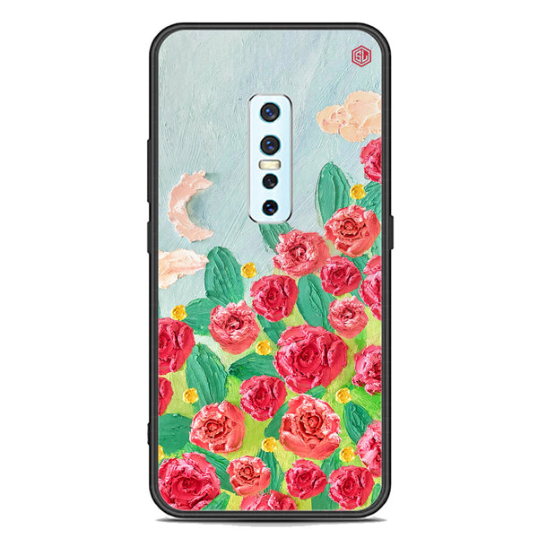 Floral Series Soft Phone Case - Premium Glass Case - Design 10 - Vivo V17 Pro