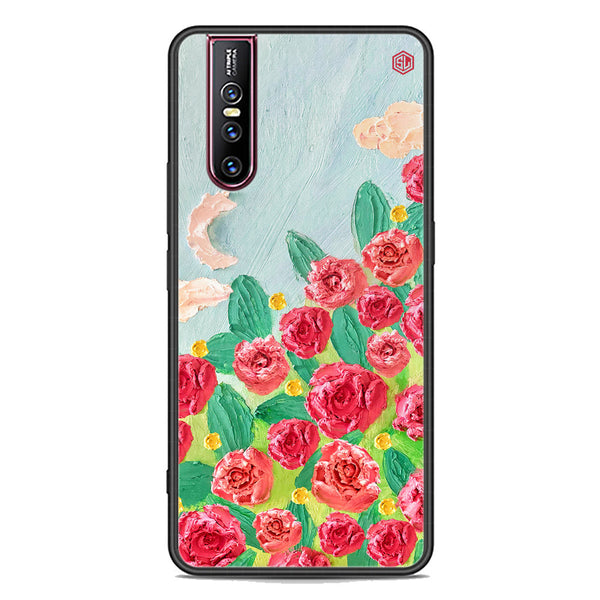 Floral Series Soft Phone Case - Premium Glass Case - Design 10 - Vivo V15 Pro