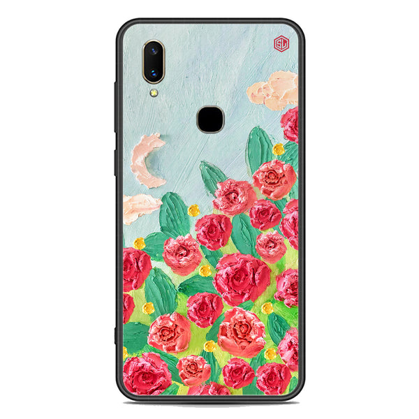 Floral Series Soft Phone Case - Premium Glass Case - Design 10 - Vivo V11 Pro