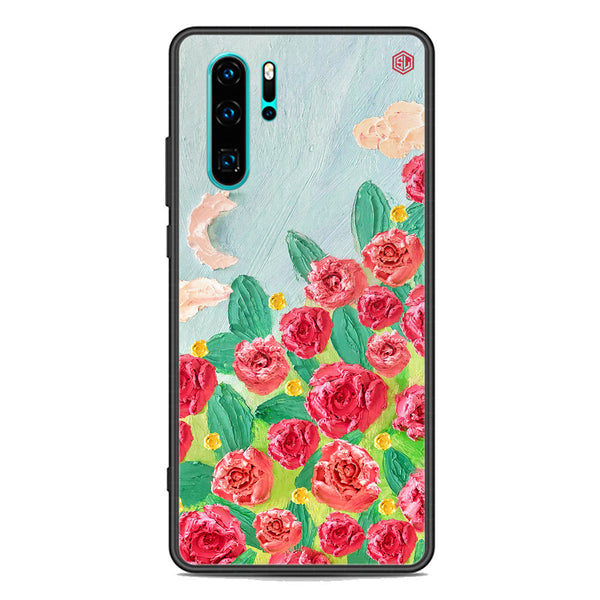 Floral Series Soft Phone Case - Premium Glass Case - Design 10 - Huawei P30 Pro