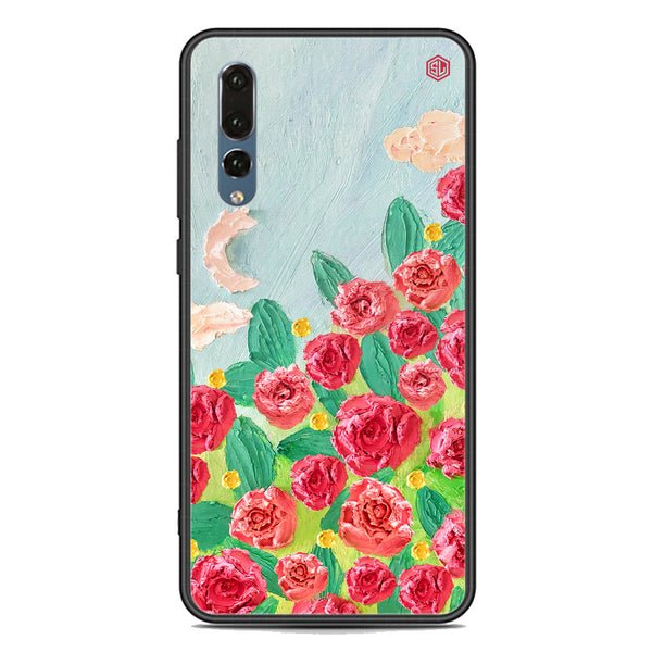 Floral Series Soft Phone Case - Premium Glass Case - Design 10 - Huawei P20 Pro