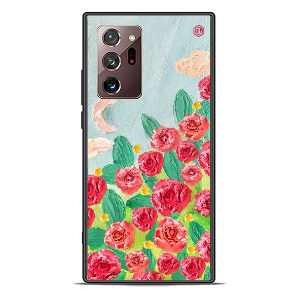 Floral Series Soft Phone Case - Premium Glass Case - Design 10 - Samsung Galaxy Note 20 Ultra