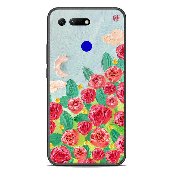 Floral Series Soft Phone Case - Premium Glass Case - Design 10 - Huawei Honor View 20