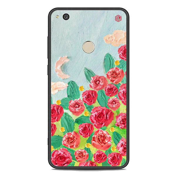 Floral Series Soft Phone Case - Premium Glass Case - Design 10 - Huawei Honor P8 Lite 2017