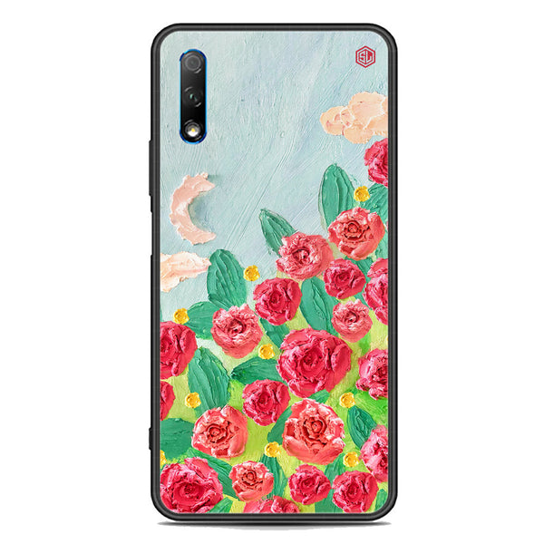 Floral Series Soft Phone Case - Premium Glass Case - Design 10 - Honor 9x