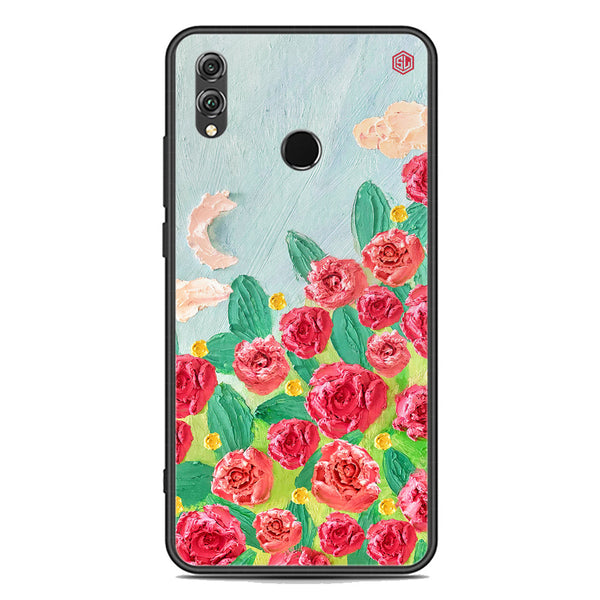 Floral Series Soft Phone Case - Premium Glass Case - Design 10 - Huawei Honor 8X