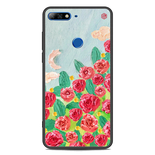 Floral Series Soft Phone Case - Premium Glass Case - Design 10 - Huawei Honor 7C