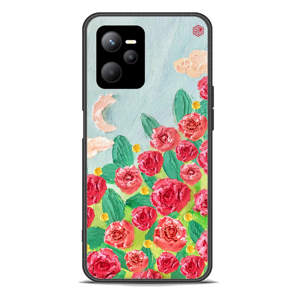 Floral Series Soft Phone Case - Premium Glass Case - Design 10 - Realme Q5