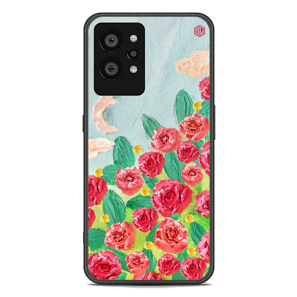 Floral Series Soft Phone Case - Premium Glass Case - Design 10 - Realme GT2 Pro