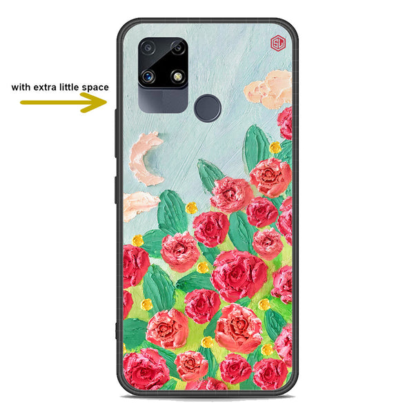 Floral Series Soft Phone Case - Premium Glass Case - Design 10 - Realme C15