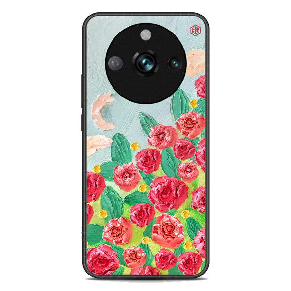 Floral Series Soft Phone Case - Premium Glass Case - Design 10 - Realme 11 Pro Plus