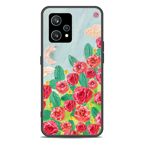 Floral Series Soft Phone Case - Premium Glass Case - Design 10 - Realme 9 4G