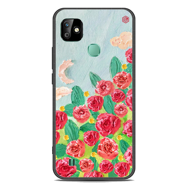 Floral Series Soft Phone Case - Premium Glass Case - Design 10 - Infinix Smart HD 2021