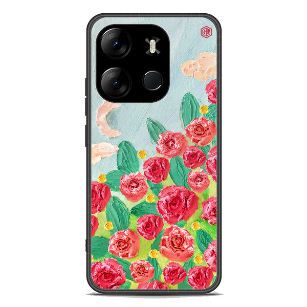 Floral Series Soft Phone Case - Premium Glass Case - Design 10 - Infinix Smart 7