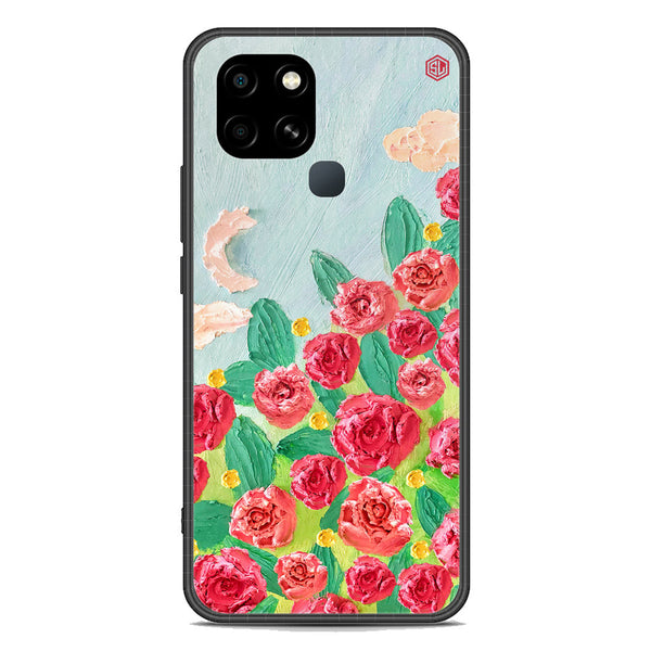 Floral Series Soft Phone Case - Premium Glass Case - Design 10 - Infinix Smart 6