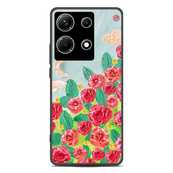 Floral Series Soft Phone Case - Premium Glass Case - Design 10 - Infinix Note 30