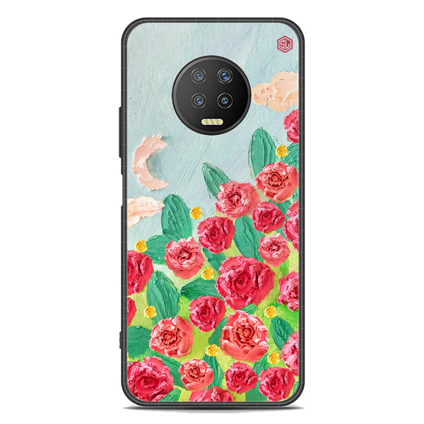 Floral Series Soft Phone Case - Premium Glass Case - Design 10 - Infinix Note 7
