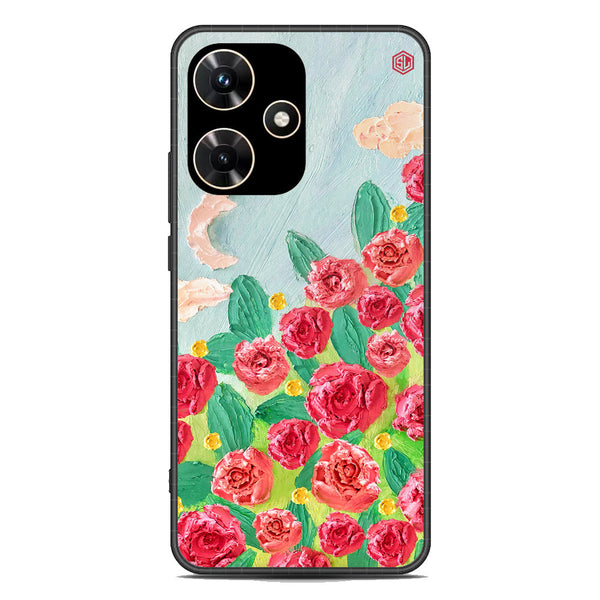 Floral Series Soft Phone Case - Premium Glass Case - Design 10 - Infinix Hot 30i
